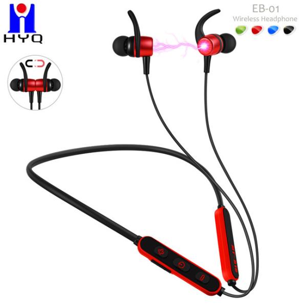 BT5.0 Neckband Earphones Bluetooth Neck Earbuds 10m Transmission Range