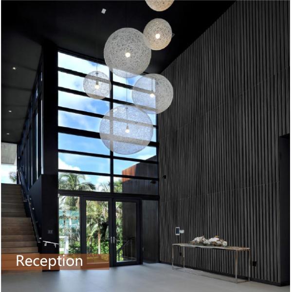 2400 мм натуральный дубовый акустический деревянный стеновой панель с черно-серой фильт