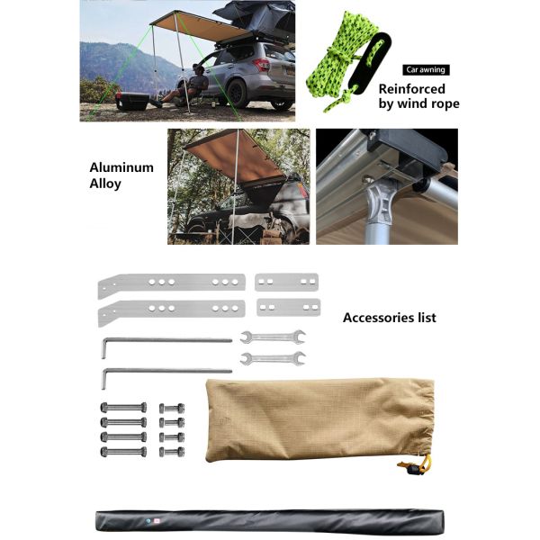 Factory Hot Sales Outdoor Camping Car Side Awning Tent Sun Protection with Oxford Fabric in Stock