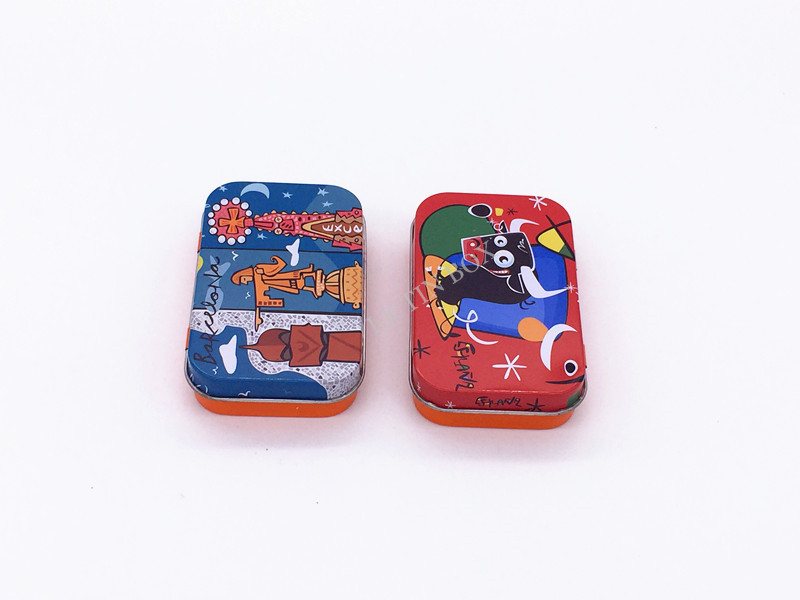 Rectangular Metal Tin Box With Window Hinge Gift Cards Packaging Small Metal Tins