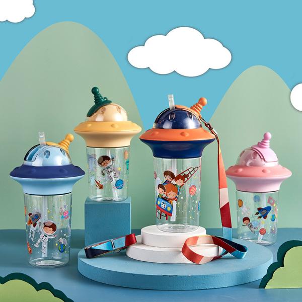 Прозрачные детские путевые чашки с дизайном НЛО 500 мл Синий