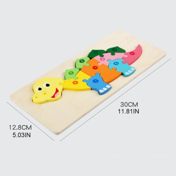 Montessori 3D Wooden Block Puzzle Toys Thicken Wood Jigsaw Early Learning