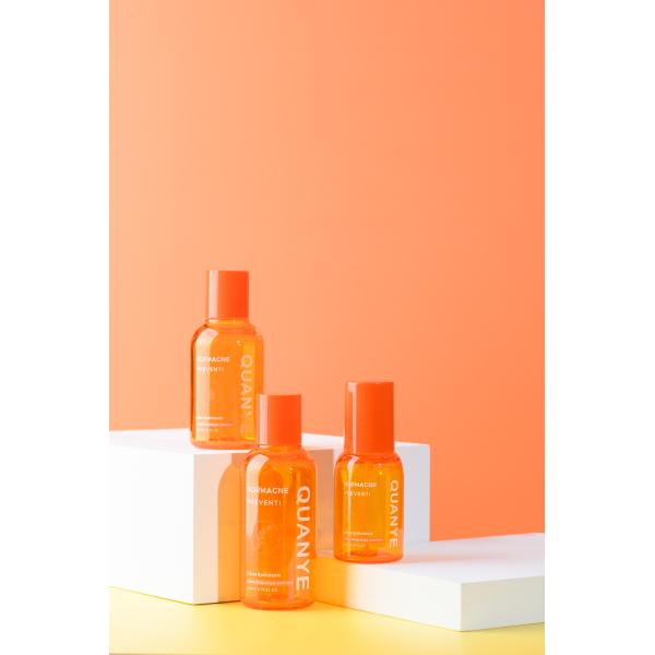 Оранжевая пустая косметика бутылки лосьона 80ml 120ml упаковывая с пластиковой крышкой