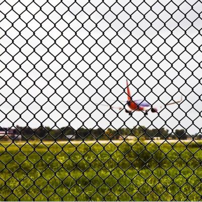 Corrente de aço inoxidável Mesh Fence da segurança aeroportuária de Diamond Pattern Opening 25mm