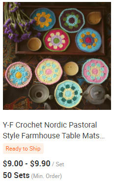 Y-F Earthy Cute Boho Color Crochet Floral Doilies Coasters Cup Drink Coasters Dinning Coffee Table Decor 2025