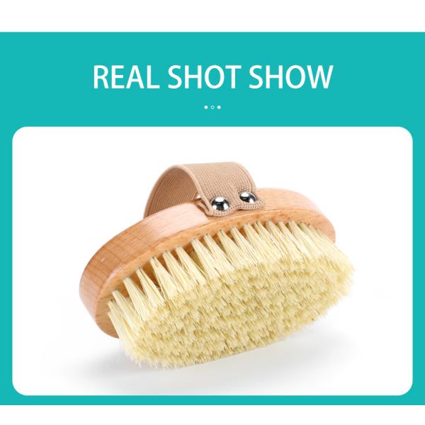 Natural Beechwood Sisal Vegan Back Body Brush Dry Brush For Sensitive Skin
