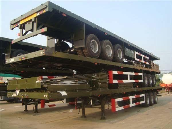 3 Axle Flatbed / Platform Semi Trailer for 20 FT/40FT/45FT Container Cargo Transport