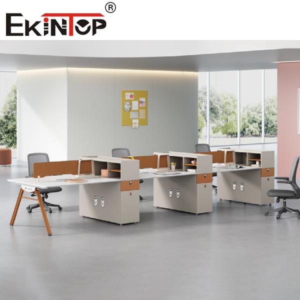 Estação de trabalho branca do escritório do tampo da mesa para a armação de aço da pessoa do pessoal 2-8