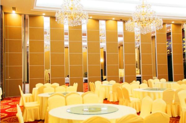 Top Hanging 100 Mm Fabric Surface Movable Sliding Partition Walls For Restaurant