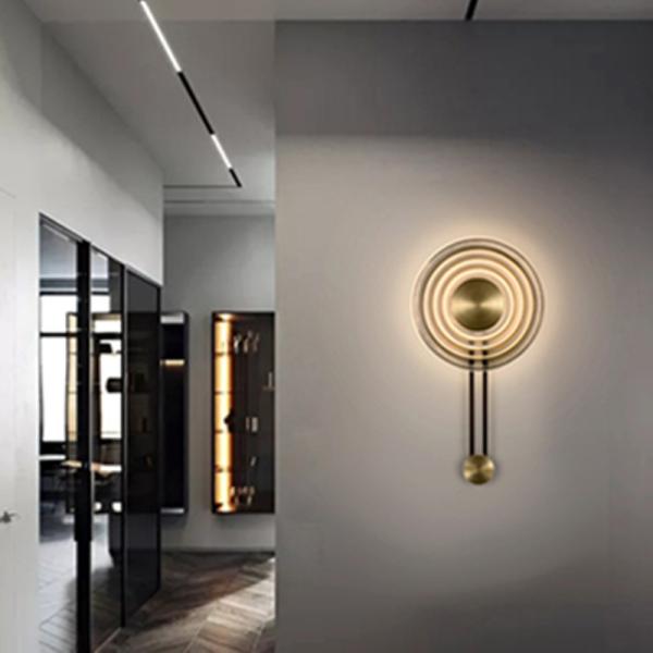 Modern Minimalist Clock Shape Wall Lamp Glass Bedroom Bedside design wall light (WH-OR-145)