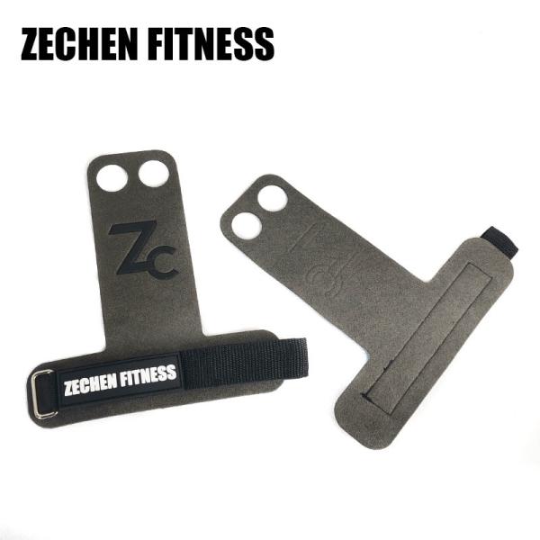 2.25Mm 2 Hole CrossFit Hand Grips Support Grey Microfiber Leather Pull Up Fitness Accessories