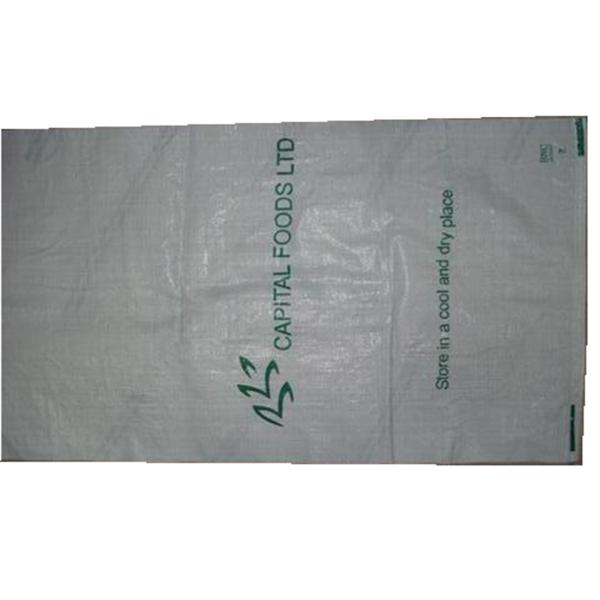 Anti Slip White Polypropylene Flour Packaging Bags , Printed Flour Sacks 50kg