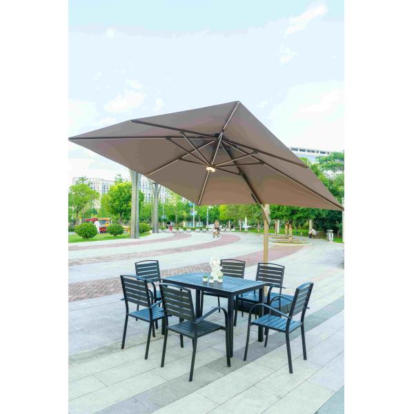 7 Pieces Extendable Modern Black Patio Restaurant 9 Piece Dining Sets Outdoor Garden Porch Aluminum Table and 8 Seater