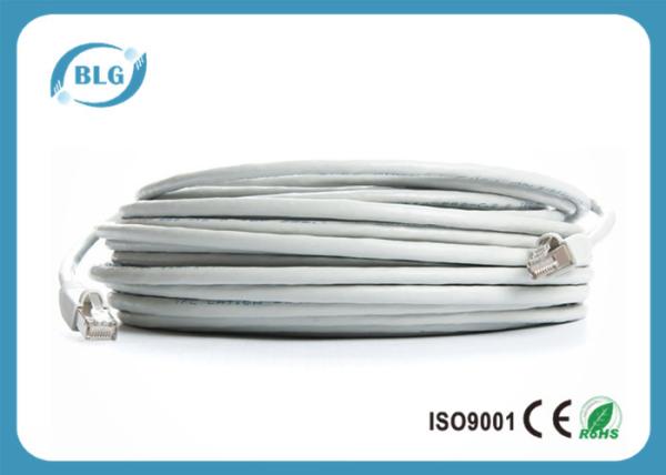 Cat6A STP Patch Cable PVC Jacket 23/24AWG Conductor With Shielded RJ45 Connectors