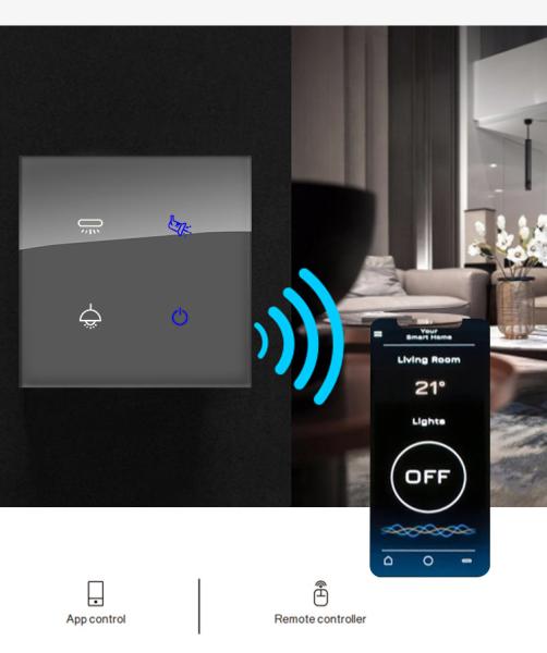 Tempered Glass Zigbee Smart Switch Tuya Mobile App Wireless Control Touch Panel