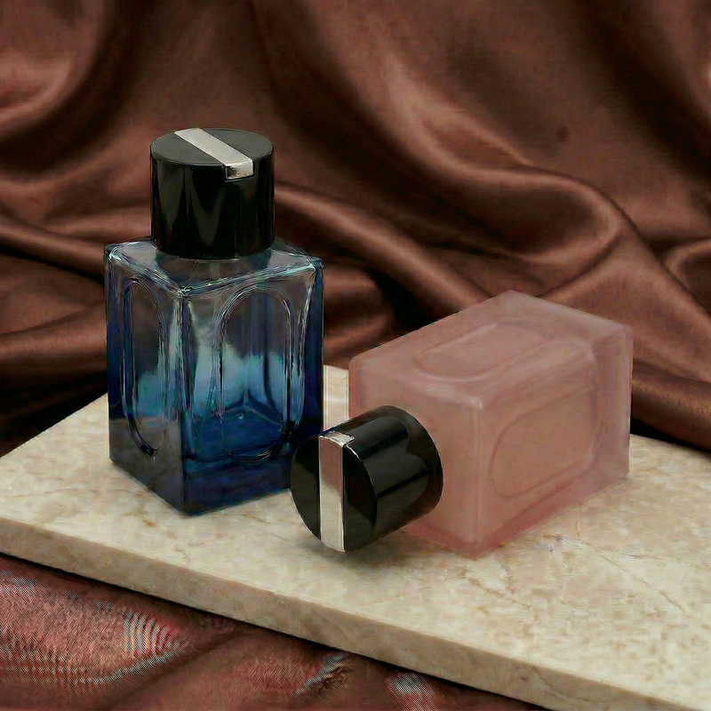 Anding Wholesale Supplier Custom Printing Luxe 100ml Square Premium Refillable Spray Empty Glass Perfume Bottle