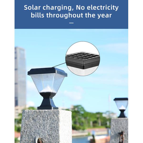 Outdoor Waterproof IP65 Post Lighting Garden Spike Led Gate Solar Pillar Light with ABS
