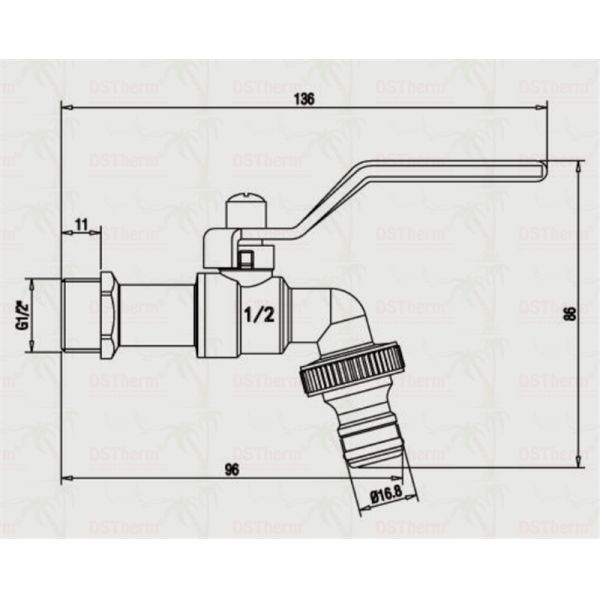 Gold Plated Heavy Duty Classic Blue Iron Handle Bibcocks Water Spout Faucet Spigot Water Tap 3/4