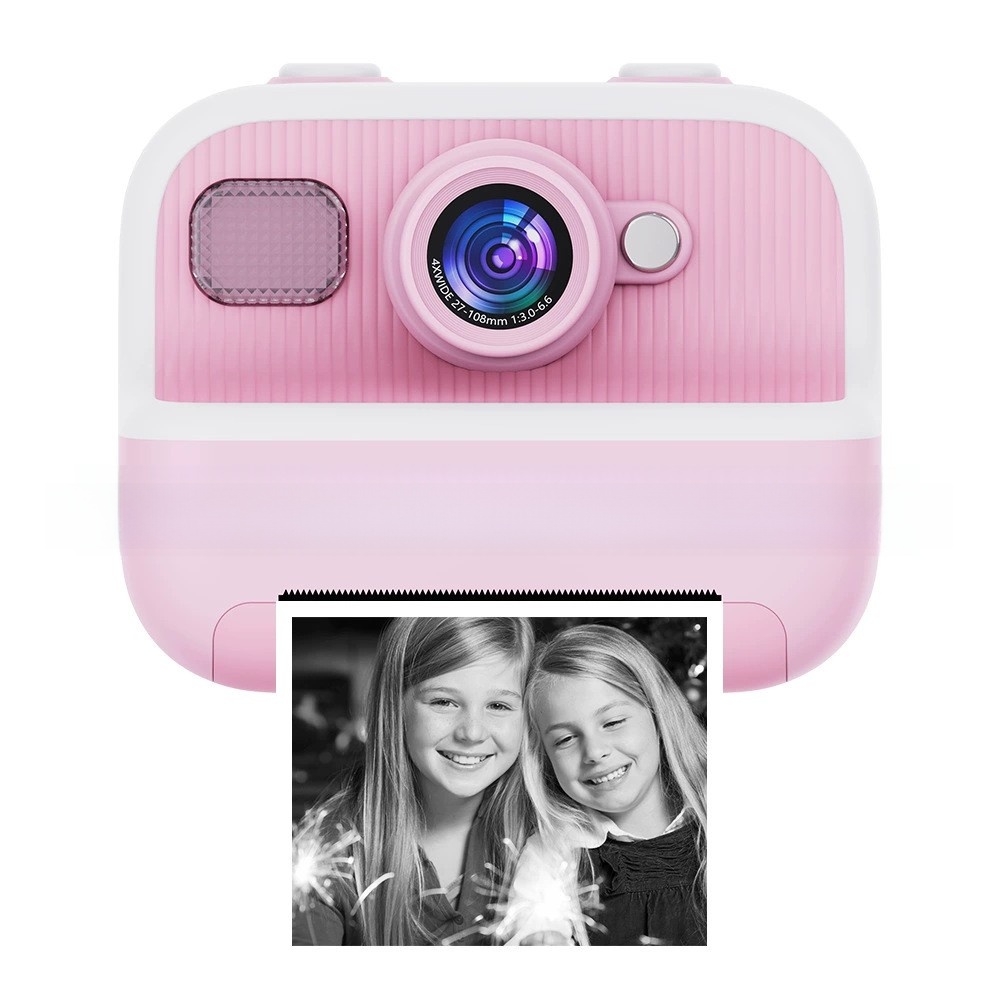Instant Print Children's Digital Thermal Mini Camera with CMOS Sensor MicroSD Plastic 4K Video 2.4