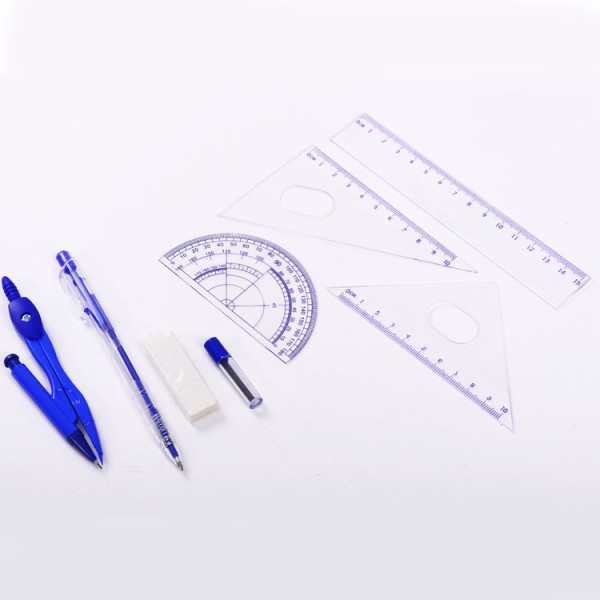 Wholesale B2c 8pcs Student Compass Math School Geometry Box