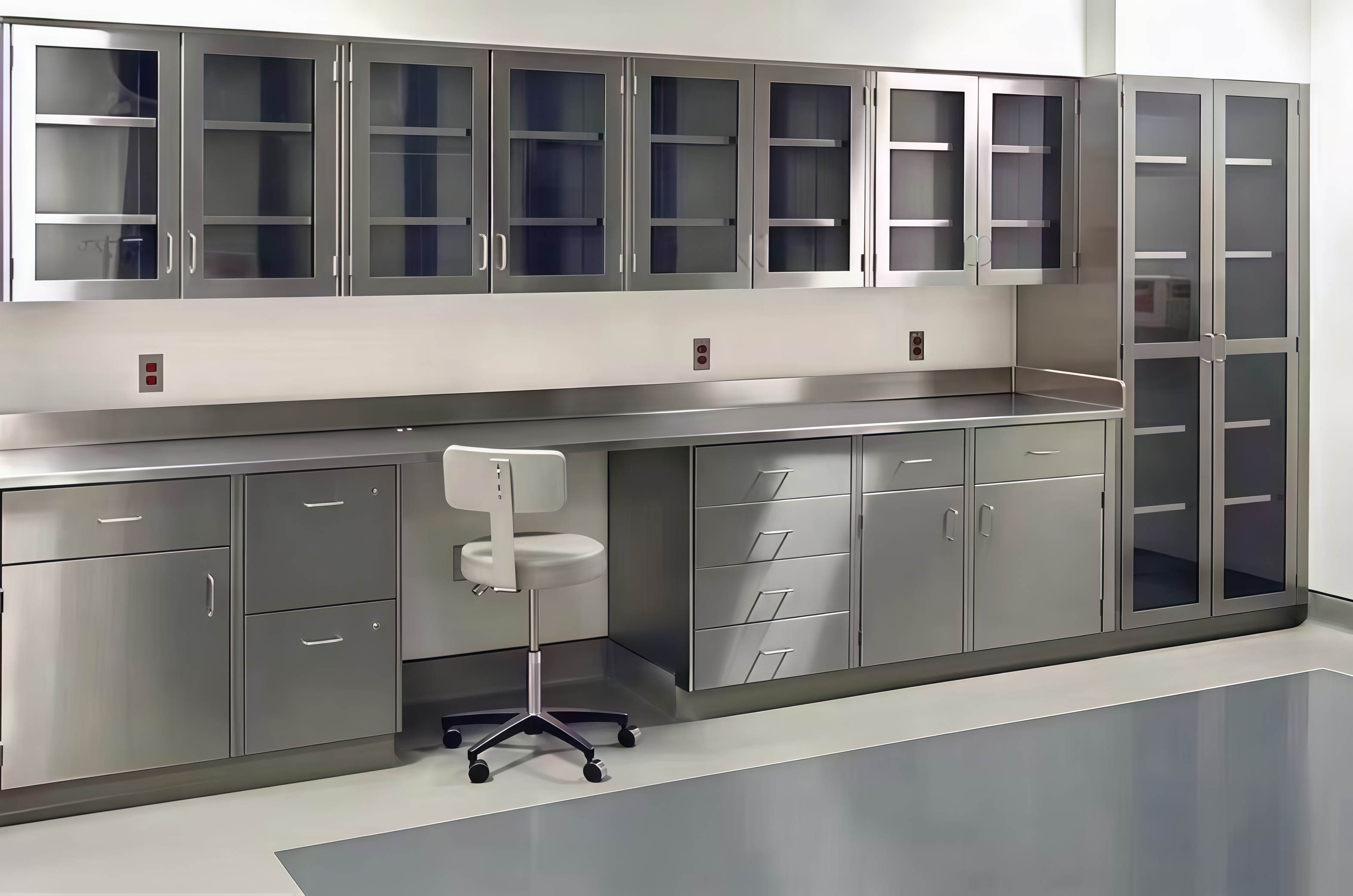 Chemical Resistant Cleanroom Shoe Rack Heavy Duty Cleanroom Gowning Bench