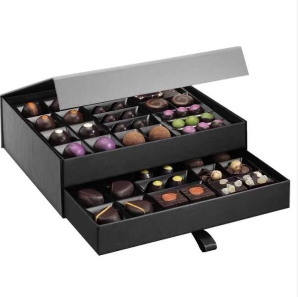 Black Art Paper Customized Gift Box Magnetic Packaging Boxes For Food And Candy