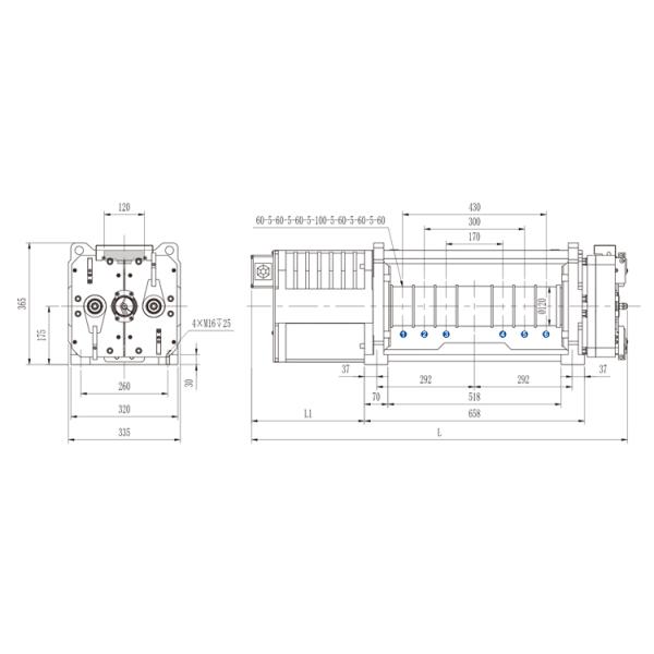 1350 ~ 2500KG Постоянный магнит Синхронный бесперебойный ремень тяговой машины