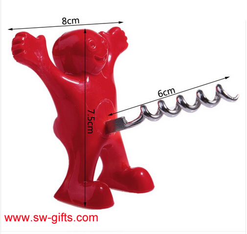 New Kitchen Bar Red Fun Happy Man Wine Beer Soda Bottle Novelty Opener Stopper