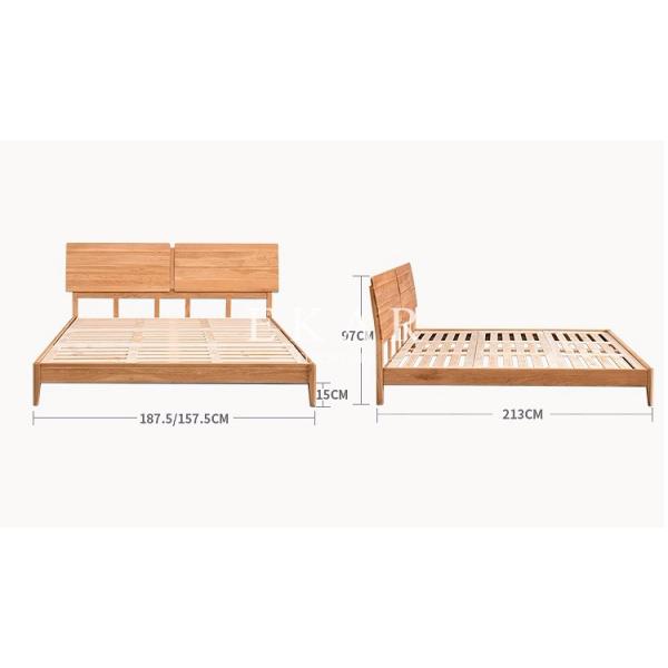 Solid Oak Wood Bed Designer Furniture