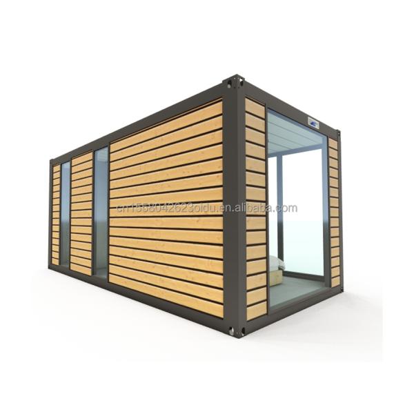 Chambres préfabriquées de conteneurs de 20 pieds 40 pieds Design moderne Chambres préfabriquées de couleur en bois pour couples Familles Hôtels en plein air