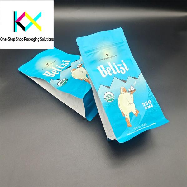 Rotogravure Printed Coffee Packaging Pouches Valve Sealed Coffee Bags 140-150um