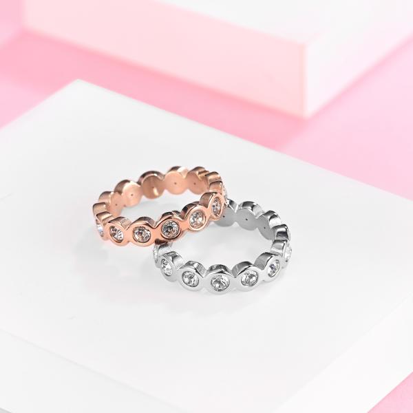 Anneaux de fiançailles en acier inoxydable pour hommes de 5 mm avec diamant