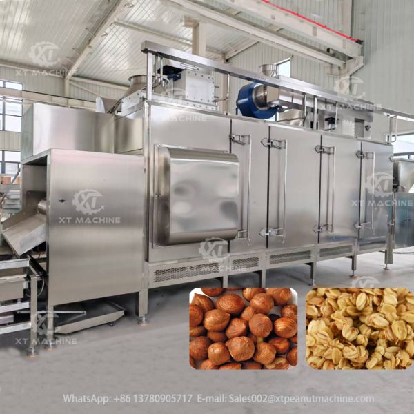 SS304 Food Grade Continuous Nuts Roasting Machine Commercial Baking Oven for Factory Use