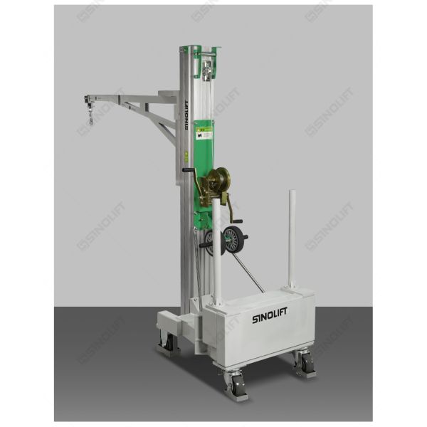 BS01 Balanced Counterweight Manual Hand Winch Crane 150kg, Mobile Floor Crane with Counterweight & Swivel Hook, for Warehouse Workshop Construction