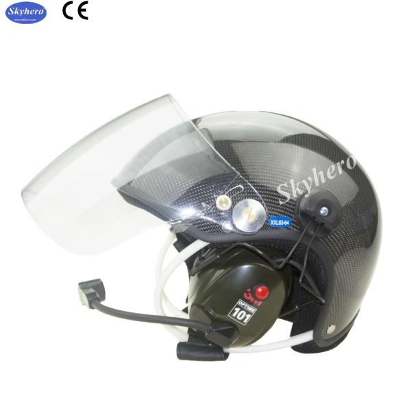 Carbon Fiber Noise cancel Paramotor helmet with full headset CR-GD-C02  Factory directly sale Powered paragliding helmet