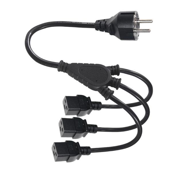 Extension Schuko Plug To 3X C19 Female Socket 16A Eu Power Cord With Approved (Extenção Schuko Plug To 3X C19 Female Socket 16A Eu Power Cord With Approved)