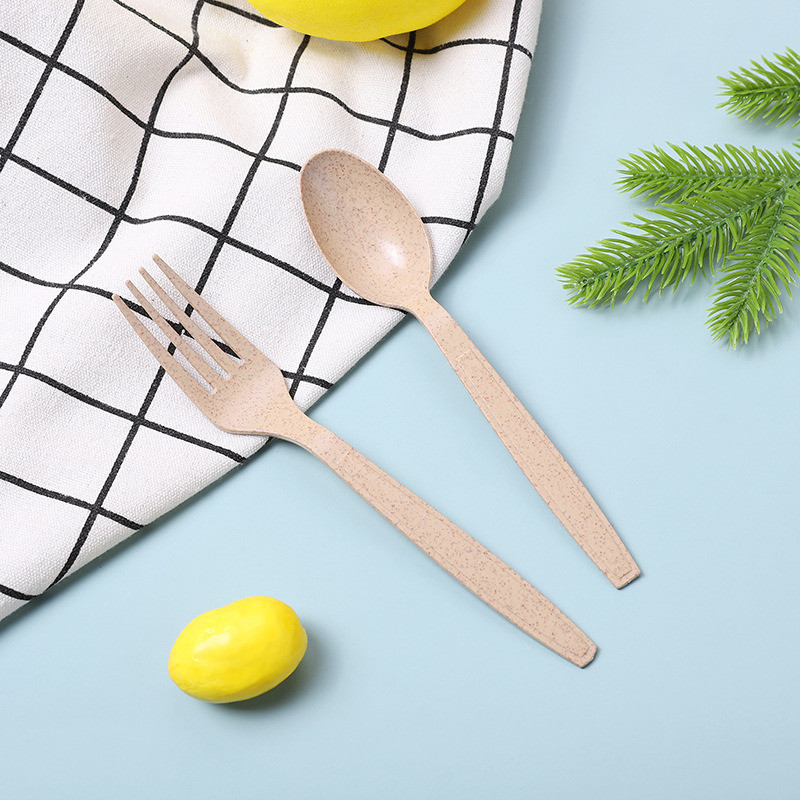 Customized Request Eco Friendly Biodegradable Wheat Straw Knife Fork Spoon Tableware