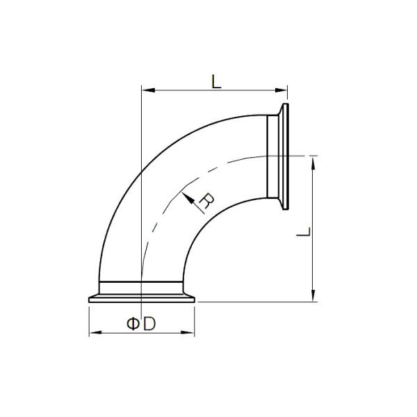 Food Grade Stainless Steel Pipe Fittings , DIN Stainless Steel 45 Degree Elbow