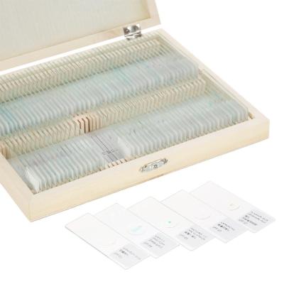 Mixed 100 Kinds Fitted Wooden Box Prepared Slides For Biology