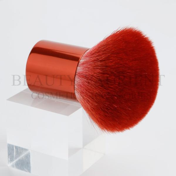 Red Metalized Handle Kabuki Bronzer Brush Daily Makeup Tools High Performance