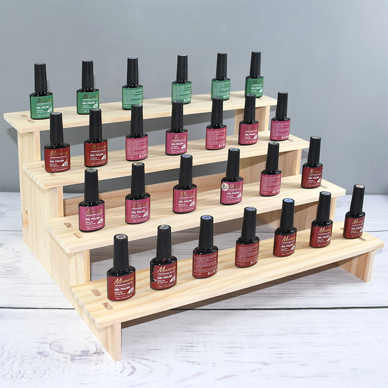 Solid Wood 2-Tier String Storage Rack Widened Ladder Hairpin Display Rack for Baby Bracelets and Hand Jewelry