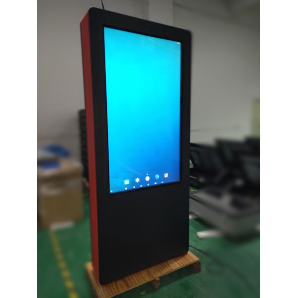 55-inch custom-made vertical advertising screen in black and red for shopping malls