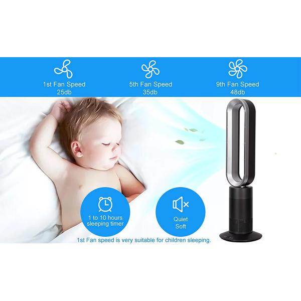 9 HOURS House Swing Function Bladeless Fan Tower FAN for Pedestal Fans