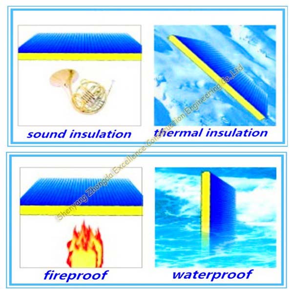 Anti Oxidation Metal Roof Panels Steel Structure Insulated Wall Panels
