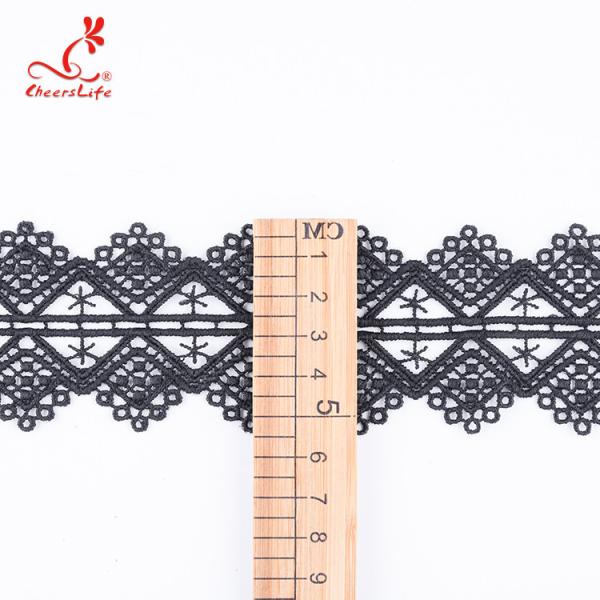 Вышивки пряжи молока цены по прейскуранту завода-изготовителя 4.5Cm Cheerslife граница ленты отделки шнурка расстворимой в воде химической черная для Diy