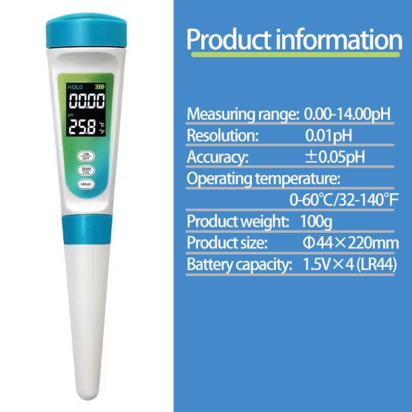 High Accuracy 0.1 pH Sensor Meter with LCD Display and Customizable OEM ODM Support for Laboratory Use