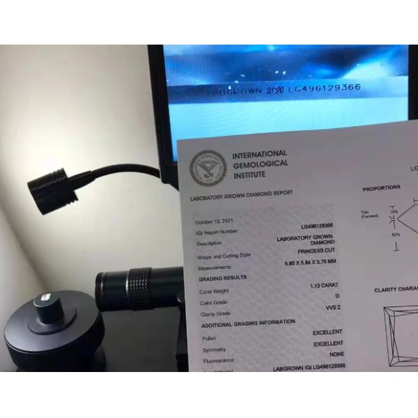 Принцесса синтетическая СВД Hpht Лабораторно выращенные бриллианты 1.13 Ct D Цвет VVS2 EX