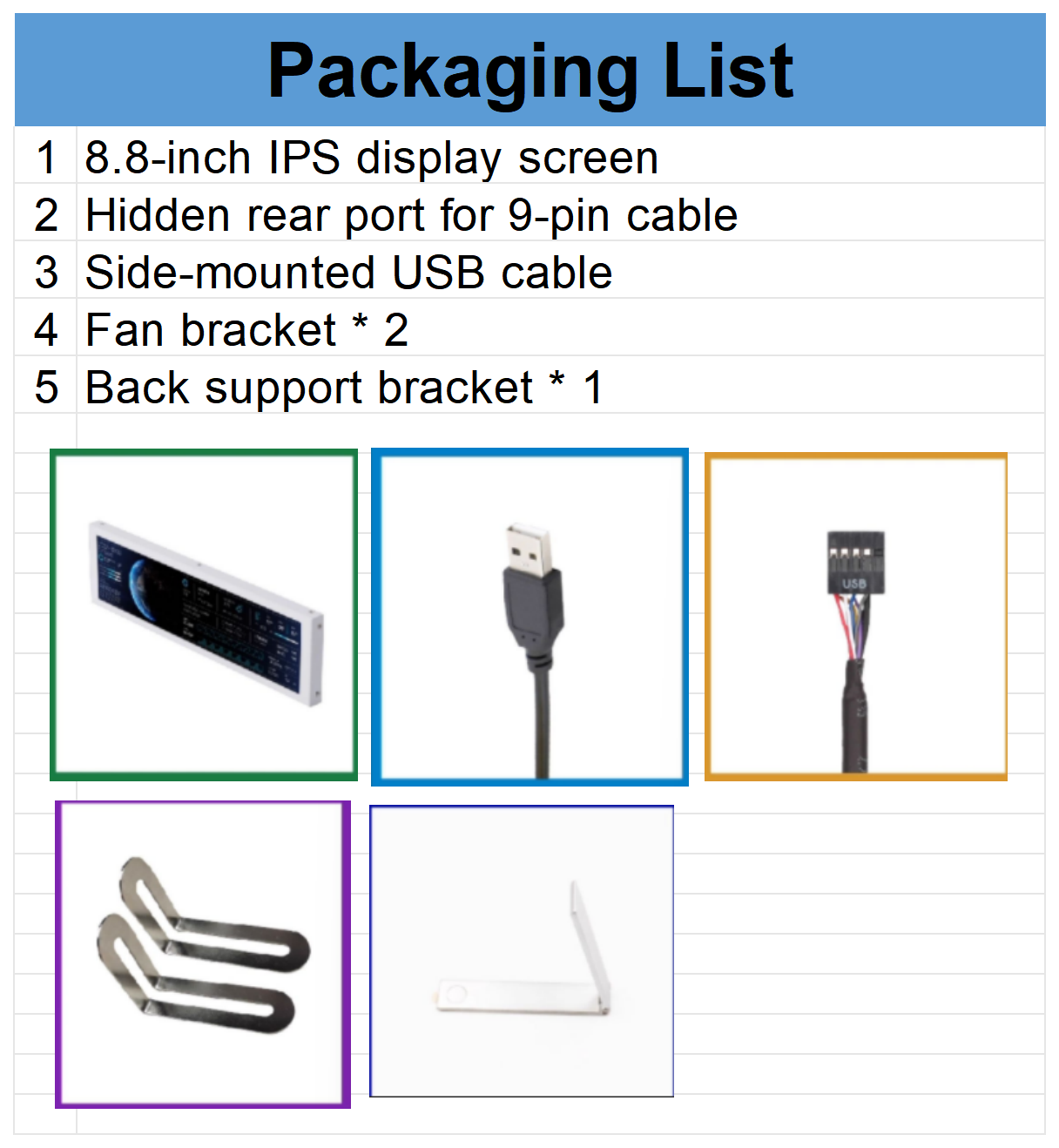 8.8 Inch Smart Screen Portable Monitor With HD Video Output USB Type C LCM Display Module