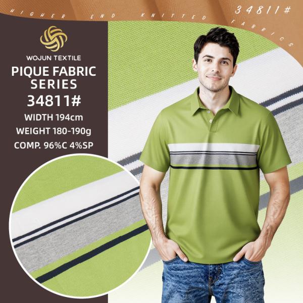 Healthy And Breathable And Sweat-Absorbent  Cotton Pique Fabric For Polo Shirt