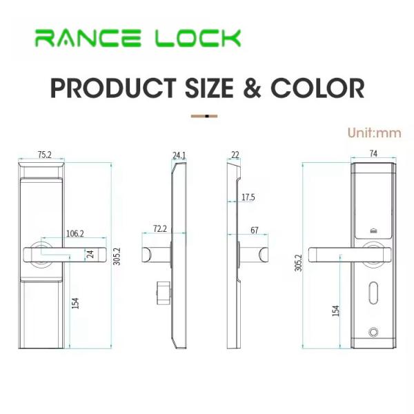 Anti Theft Hotel RFID Door Locks Stainless Steel Electronic Card Door Lock Waterproof